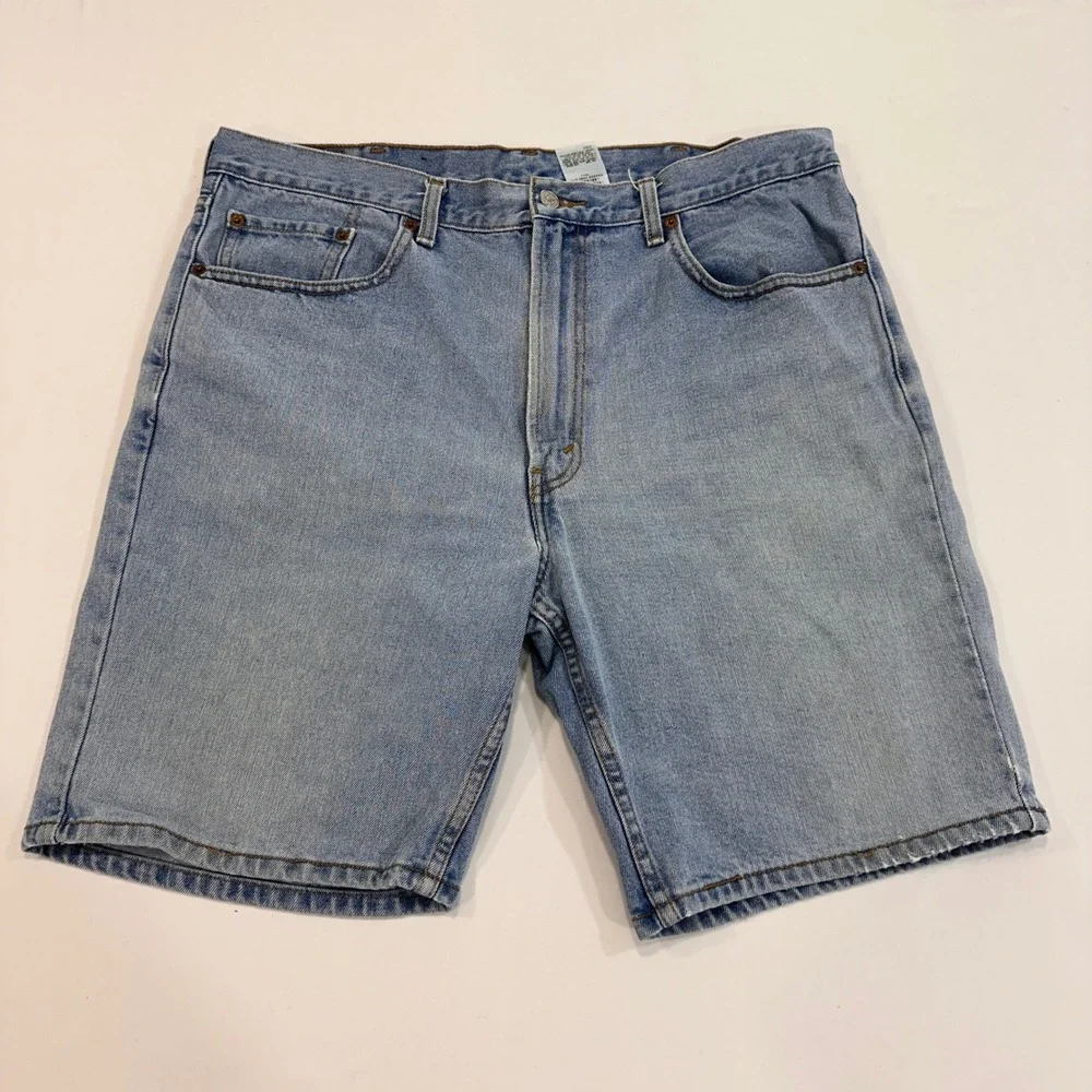 Levi's 505 Regular Fit Denim Shorts Mens 38 Blue Light Wash Jorts‎ | Dadcore 90s